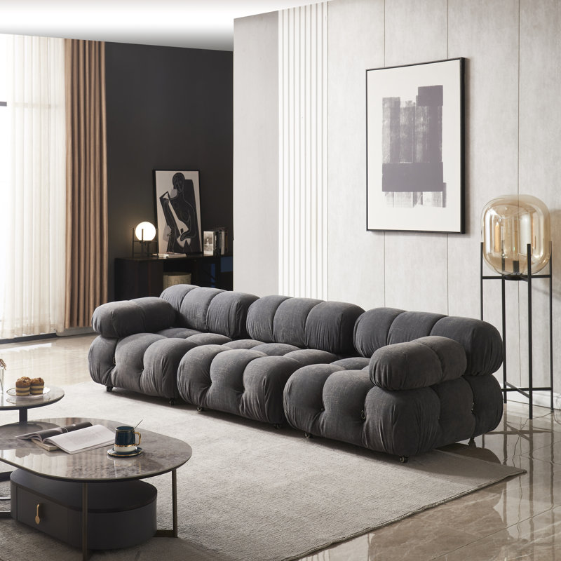 Canapé modulaire Mimosa, Polyester gris