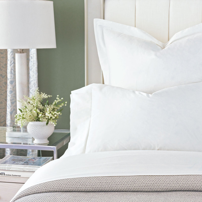Fresco Egyptian Cotton Sateen Pillowcase, White, Standard Pillowcase