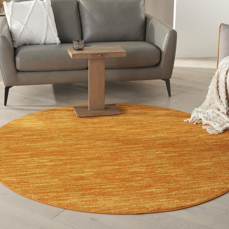 Tapis extérieur antidérapant rond 6 pi x 6 pi Sunburst, Rond 6 pi