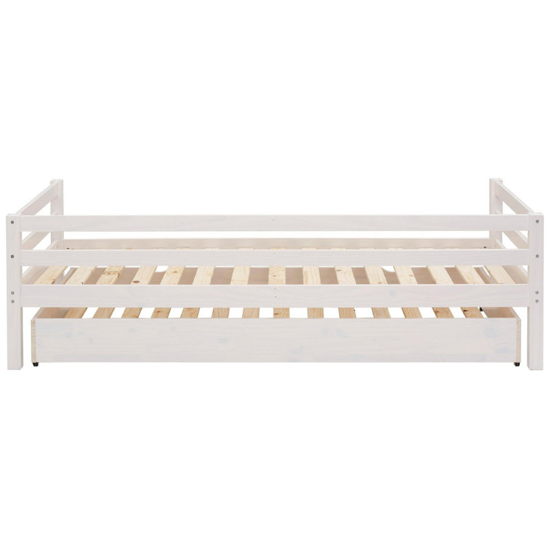 Hongyu Solid Wood Daybed with Trundle, White