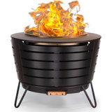 Brand Smokeless 25 in. Patio Fire Pit, Wood Burning Outdoor Fire Pit - Includes Wood Pack, Modern Design with Removable Ash Pan and Weather Resistant Cover, Black