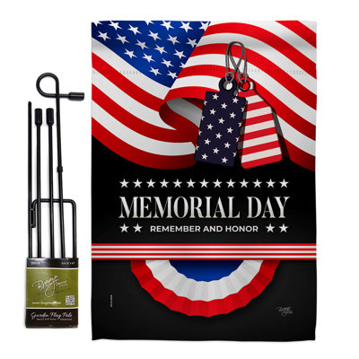Ensemble de drapeaux en polyester 18 po x 13 po Memorial Day