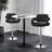 Ferdinando 3 Pieces Adjustabel Round Bar Table Stool with PU Leather Swivel Pub Chairs Set-694743676-694743673