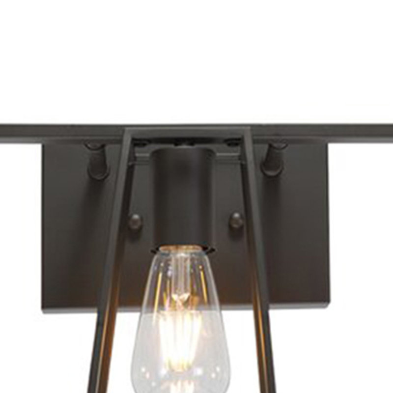 Miroir à 3 lumières avec miroir à intensité variable en fer noir