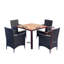 Ensemble repas d'extérieur en osier de patio avec plateau en bois d'acacia-99614276