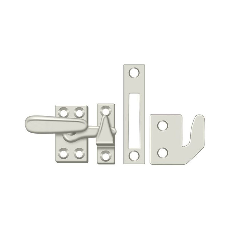 Verrou de fenêtre Deltana CF66U14, fermeture à battant, moyen en nickel poli, Nickel poli, H 2 po x l 1,9 po x P 2 po
