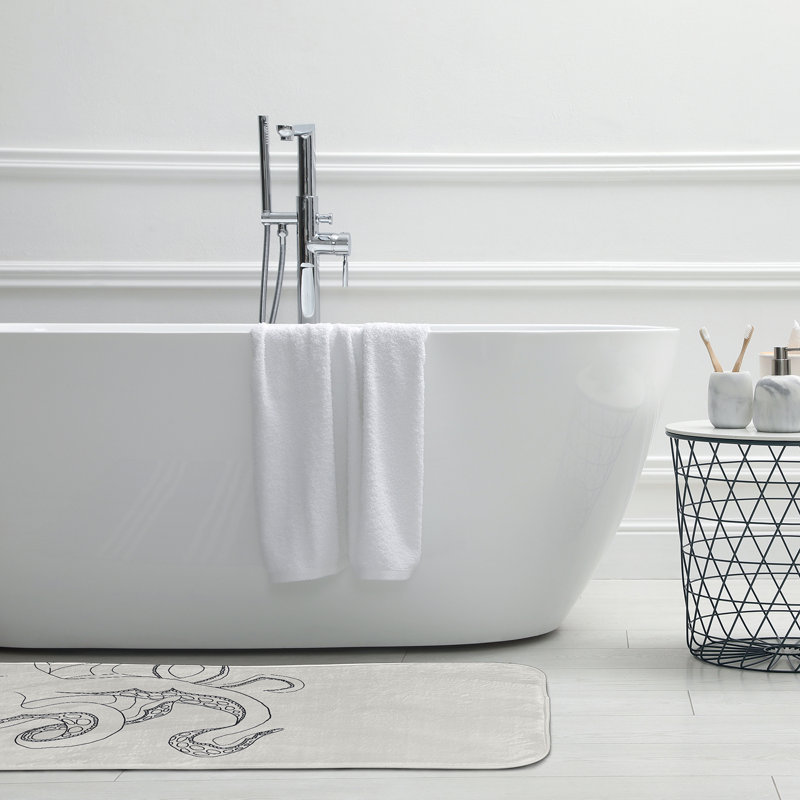 Tapis de bain Shark, L 21 po x L 34 po, Blanc
