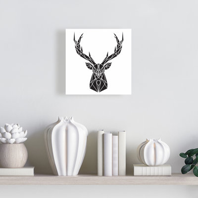 Toile géométrique tête de cerf | Art mural industriel industriel