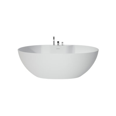 Baignoire profonde à surface solide expérience de salle de bain minimaliste