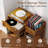 Record Player Stand With Power Outlet, Drawer, Removable Divider Industrial Turntable Display Stand