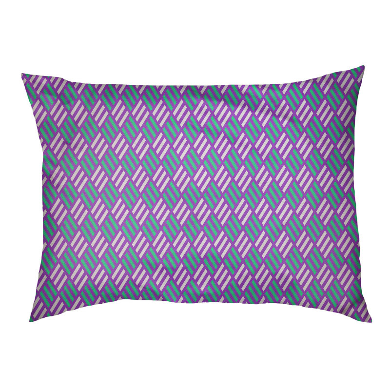 Campion Geometric Fleece Pet Bed, 52" L x 42" W, Purple/Green