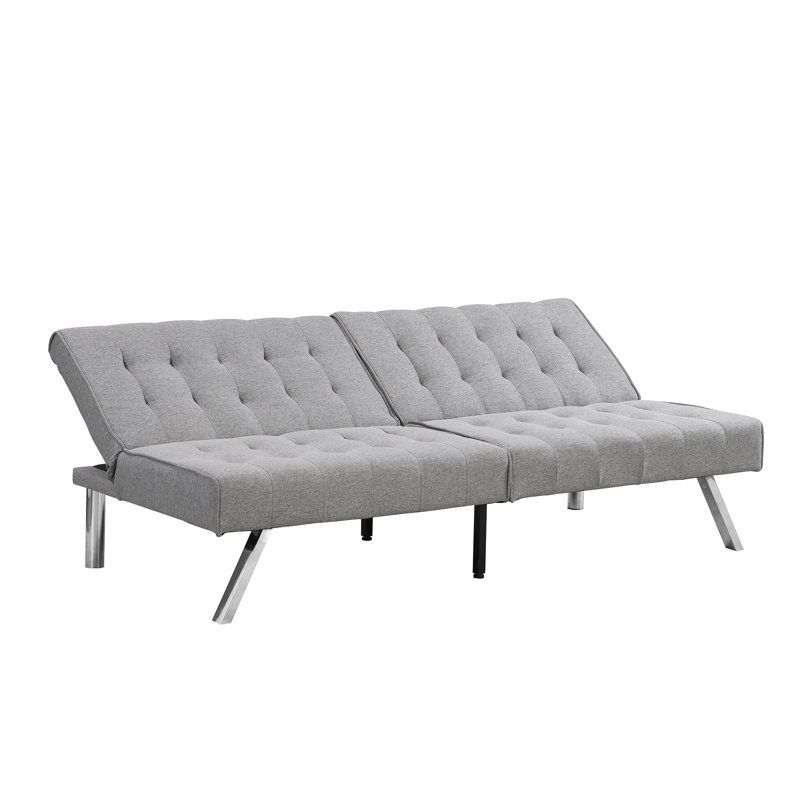 Wood Frame, Stainless Leg, Futon, Sofa Bed Grey, Gray