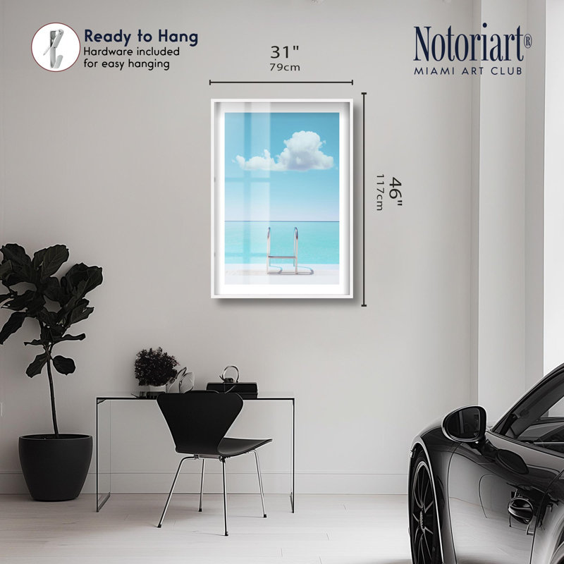 «Pool Sky Shadowbox Print» par Notoriart, H 46 po x l 31 po, Blanc