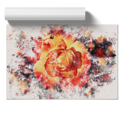 Orange Rose Flower - Unframed Painting