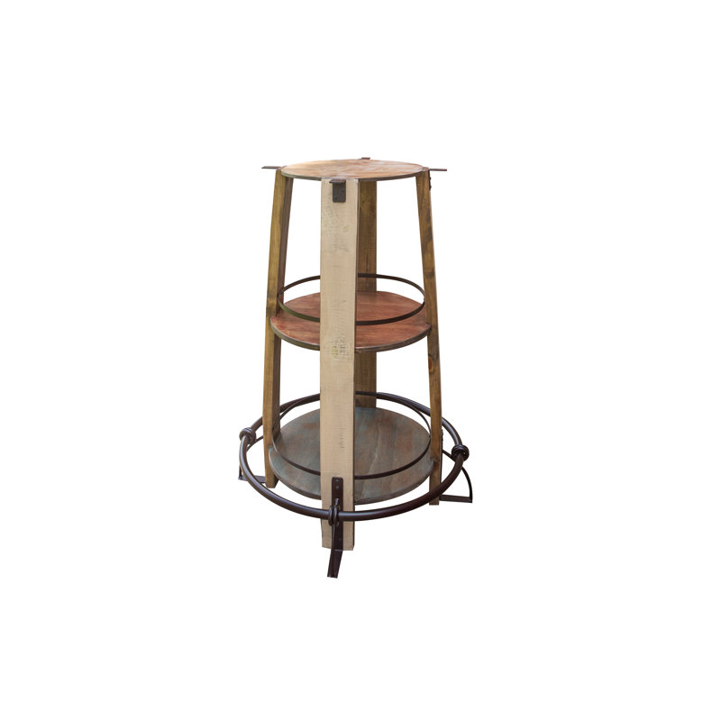 Valbone Round Wood Outdoor Bar Table , 38.5'' in. W 38.5'' in. D