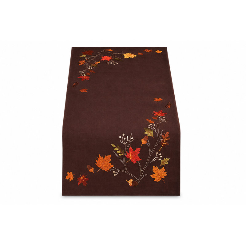 Dresden Branches Crewel Embroidered Fall Table Runner