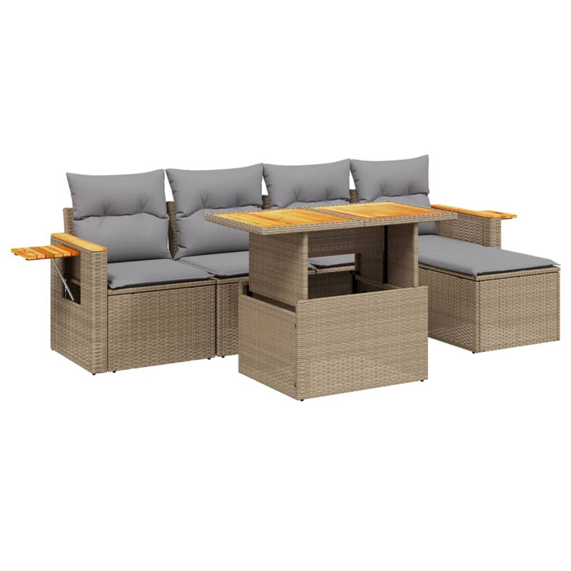  Ensemble de canapé de jardin beige
