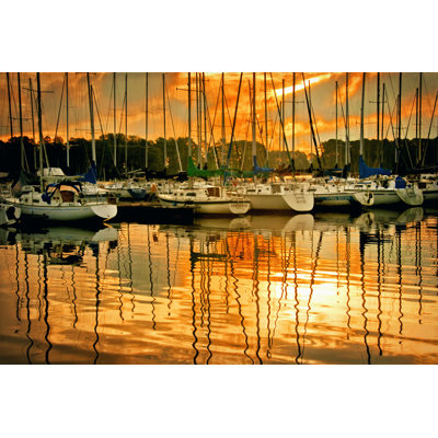Marina Sunrise I - Wrapped Canvas Print