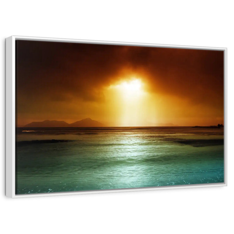 Ciel de La Digue, Seychelles, Cadre flottant blanc, 19 po x 13 po