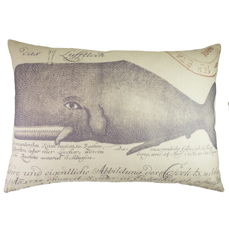 Whale Cotton Lumbar Pillow