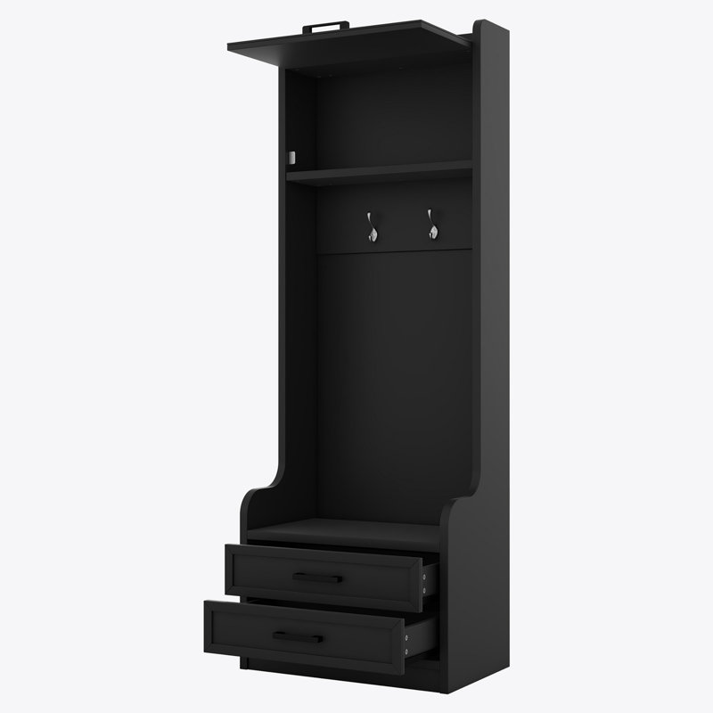 4-in-1 Detachable Hall Tree with Storage and 7 Hooks, Multiple Functions Hallway Coat Rack with Storage Drawers and Cabinet, Shoe Bench for Entryway Hallway