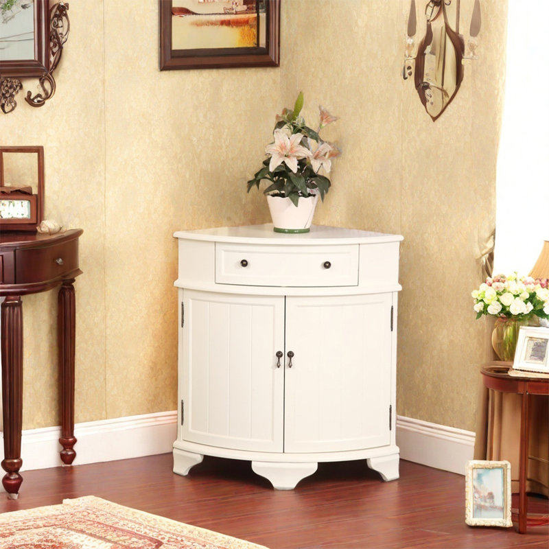 Antique-Style Cabinet with Rubberwood Frame