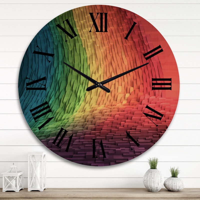 Horloge murale en bois massif Tanisha, Très grand