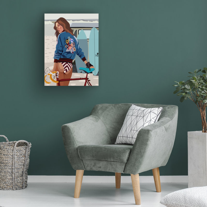 Art sur toile «vélo», H 14 po x l 19 po