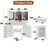 Modern Corner Vanity Set with Lighted Mirror and Outlets, Fluted Makeup Vanity Desk with Large Storage Cabinets-698681384