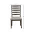 De 2 chaises de salle à manger à dossier échelle avec sièges rembourrés en tissu gris rustique et siège 2 pièces