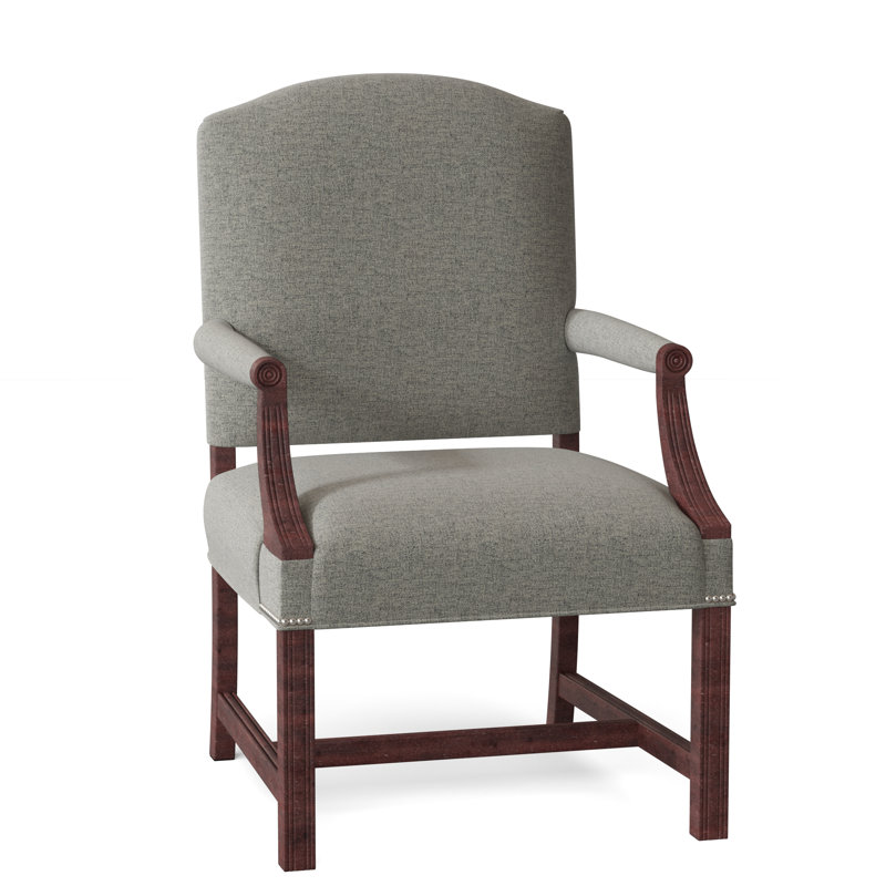 Fauteuil de 24,5 po de large Phillips, Nickel, Polyester platine 3160, Noyer
