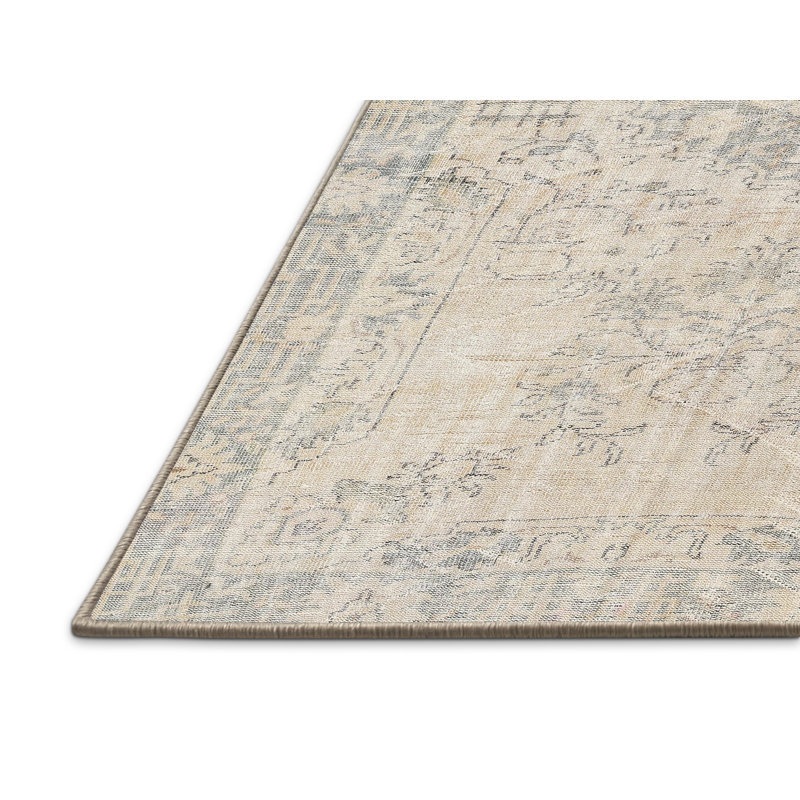 Tapis à motif oriental en laine crème, Rectangle 8 pi x 12 pi
