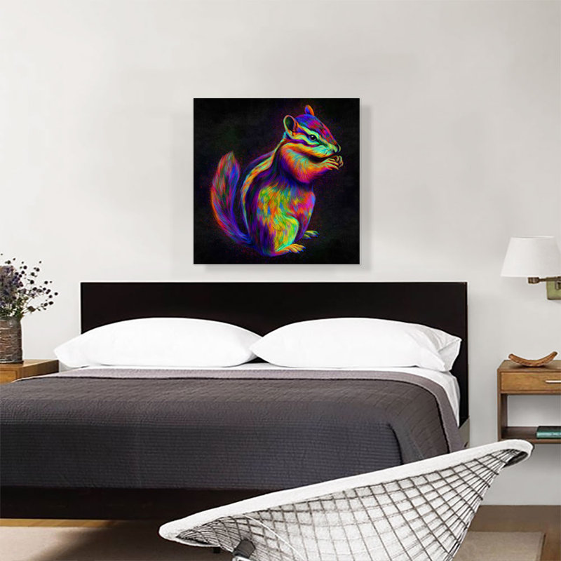 Chipmunk rayé - impression sur toile tendue, H 26 po x l 26 po x P 0,75 po