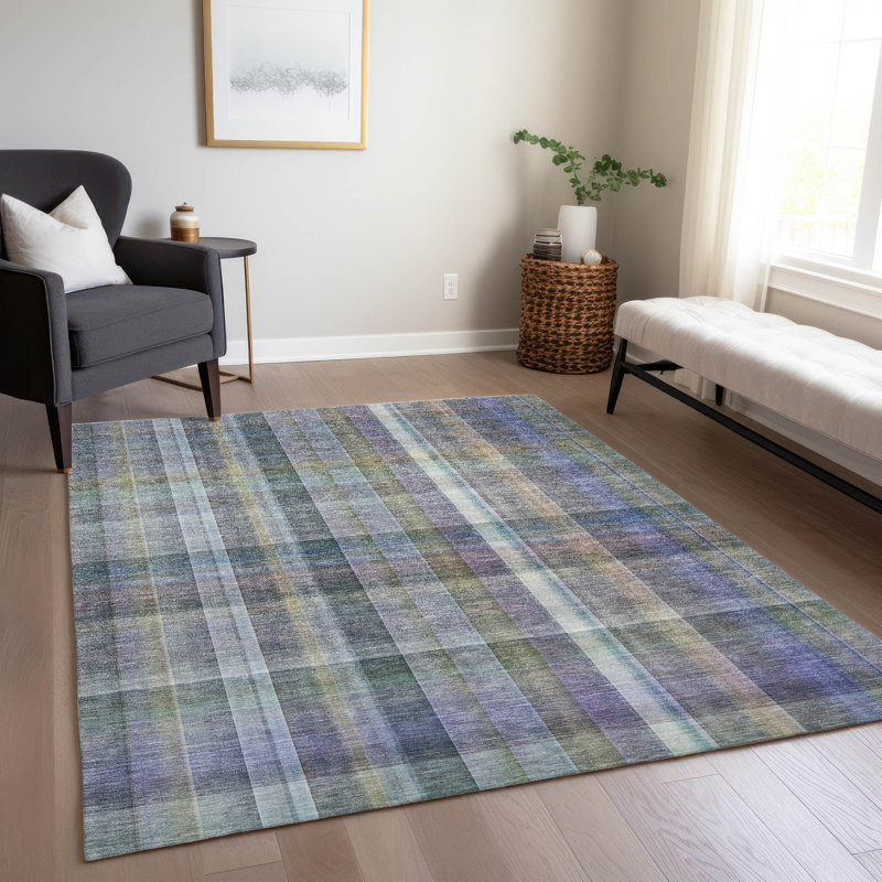 Alfonzo Washable Striped Indoor / Outdoor Rug, Rectangle 3' x 5'