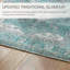 Tapis oriental en polyester tissé à la machine bleu sarcelle / vert Lavan-76987068