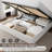 Lift Up Storage Bed With Wingback Headboard, Upholstered Platform Bed Frame With Hydraulic Storage, Linen Fabric, No Box Spring Needed-513876797-513876799