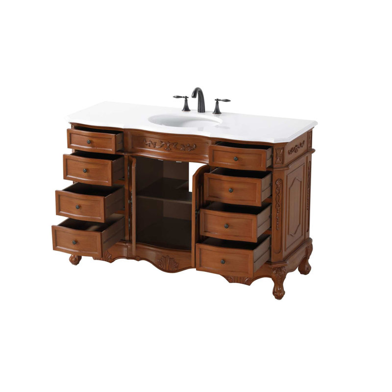 Meuble-lavabo simple 54 po en teck, Teck