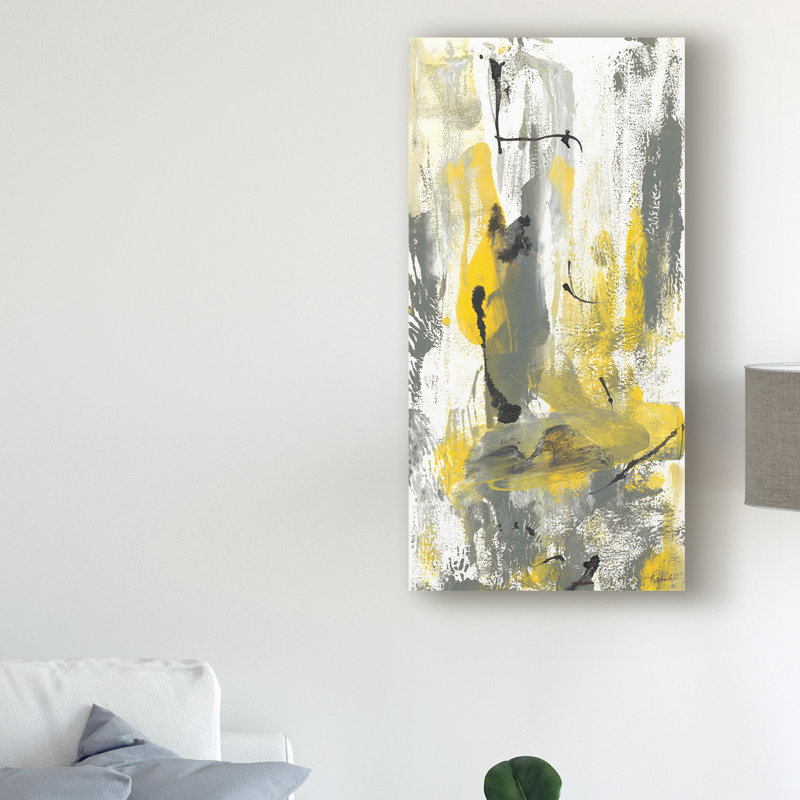 « gray mouvement i », reproduction de peinture à l’acrylique sur toile tendue, H 47 po x l 24 po x P 2 po