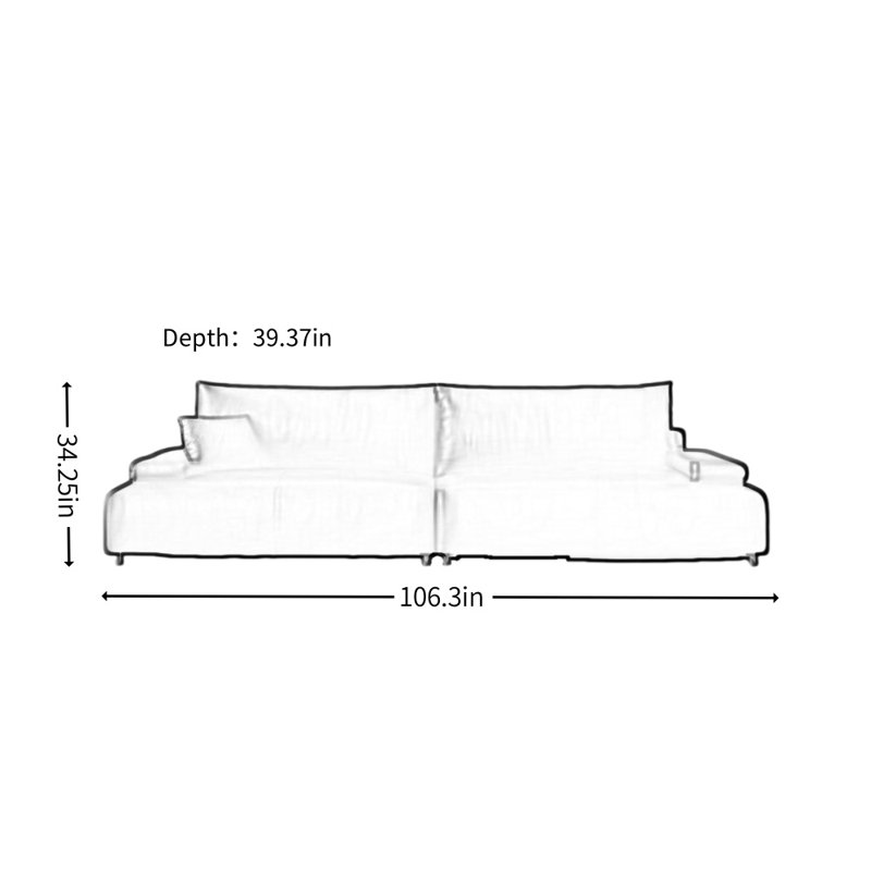 Simple Tofu-Block Sofa, White