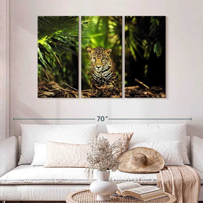 Jaguar de la jungle du Belize Brampt, H 32 po x l 50 po
