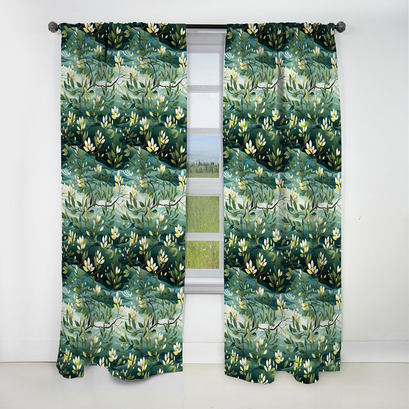 Mangrove Serenity Tropical Motif III - Rideau floral - Rideau occultant floral - 1 panneau, L 52 po x L 84 po