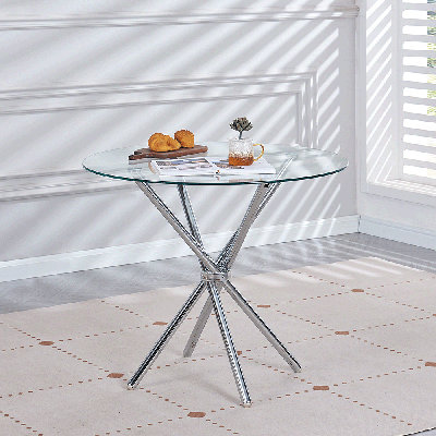 Suchi Round Dining Table with Iron Base