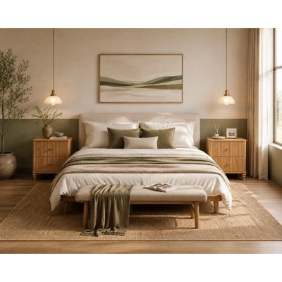 Ensemble de table de chevet cannelée 2 pièces, table d'appoint Mid-Century moderne en bois de 21,65 po avec 3 tiroirs, table de chevet en bois avec poignée en métal pour le salon de la chambre à coucher