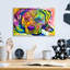  «Who Did What Now» par Dean Russo, art mural en verre acrylique, 16 po x 12 po