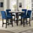 Ebeling Round Faux Marble Top with Solid Wood Base Dining Table
