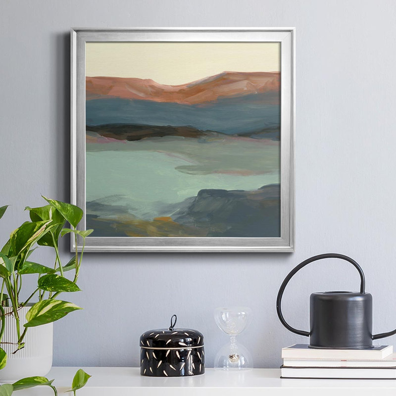 "Rolling Bluff", art textuel sur toile, Toile argentée, H 17,5 po x l 17,5 po x P 1,5 po