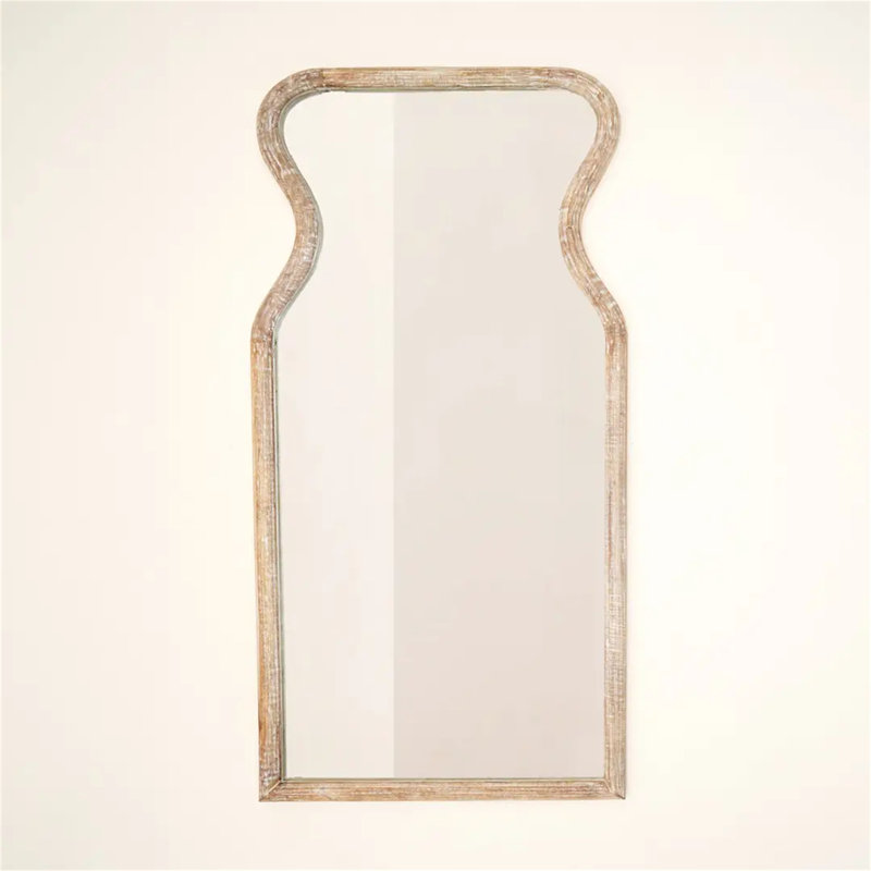 Miroir mural décoratif pleine longueur avec cadre en bois de manguier 70 po