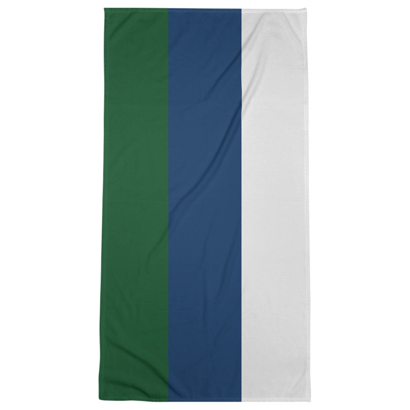Cotton Blend Lightweight Bath Towel, Green/Navy