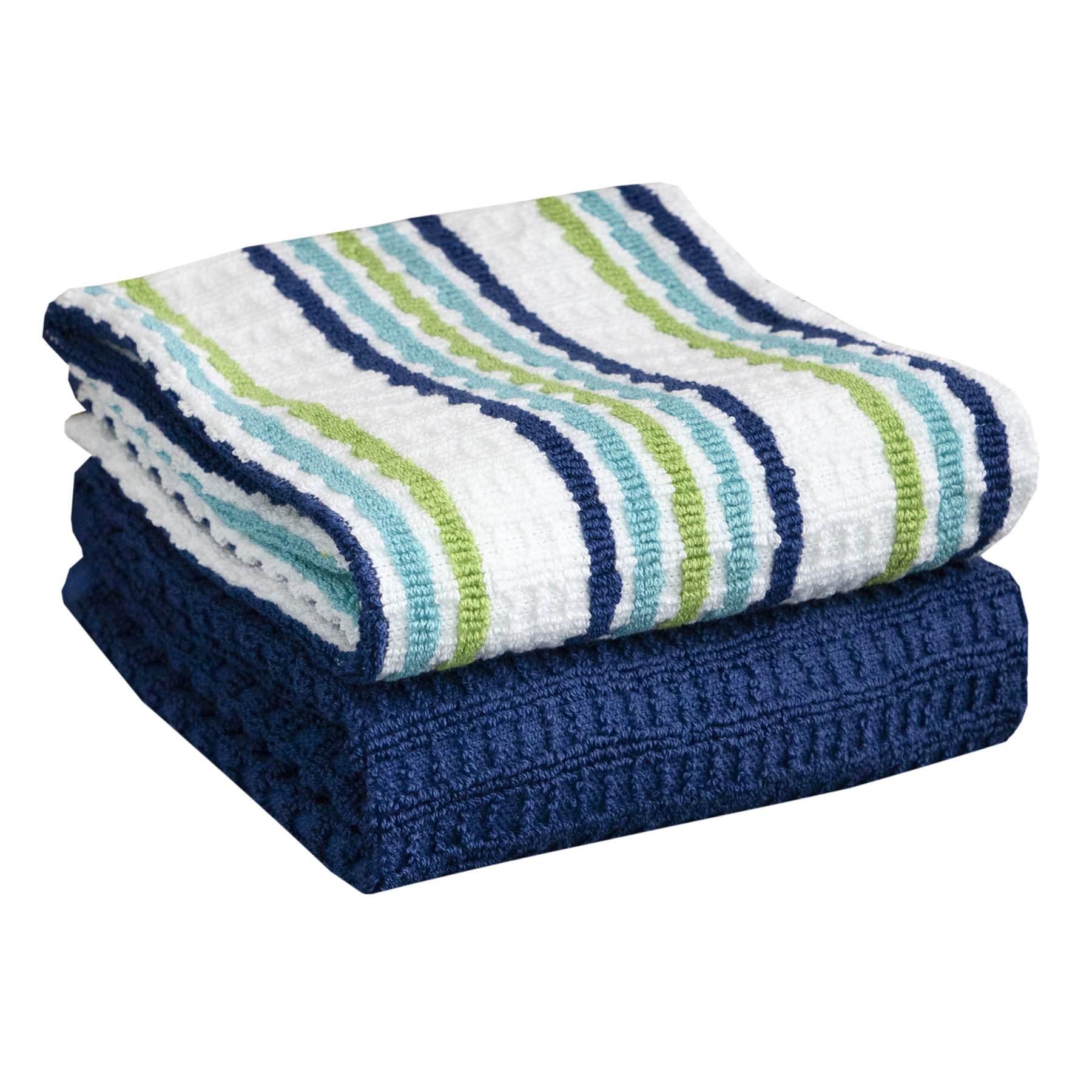 Choice 13 x 15 Striped Cotton Waffle-Weave Dish Cloth - 12/Pack
