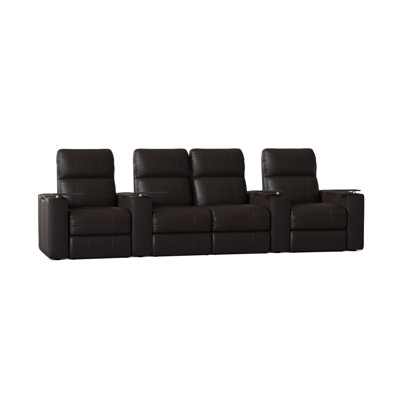Upholstered Home Theater Seating with Cup Holder